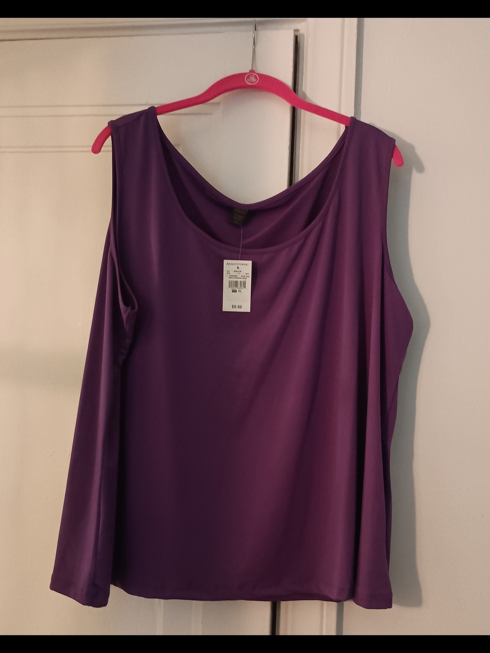 Ashley Stewart Deep Purple Scoop Neck Sleeveless Tank